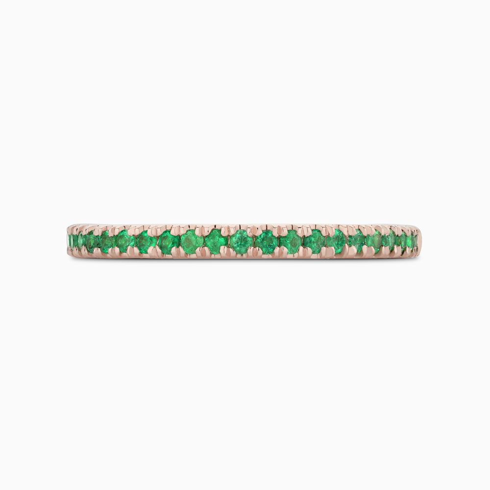 The Ecksand Timeless Emerald Pavé Eternity Ring shown with Stones: 1.3 mm (0.35+ ctw) | Band: 1.8 mm in 14k Rose Gold