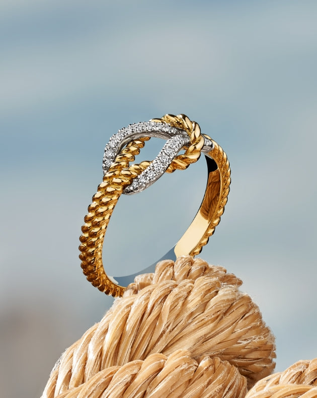 ecksand fine jewelry ring pave gold twist