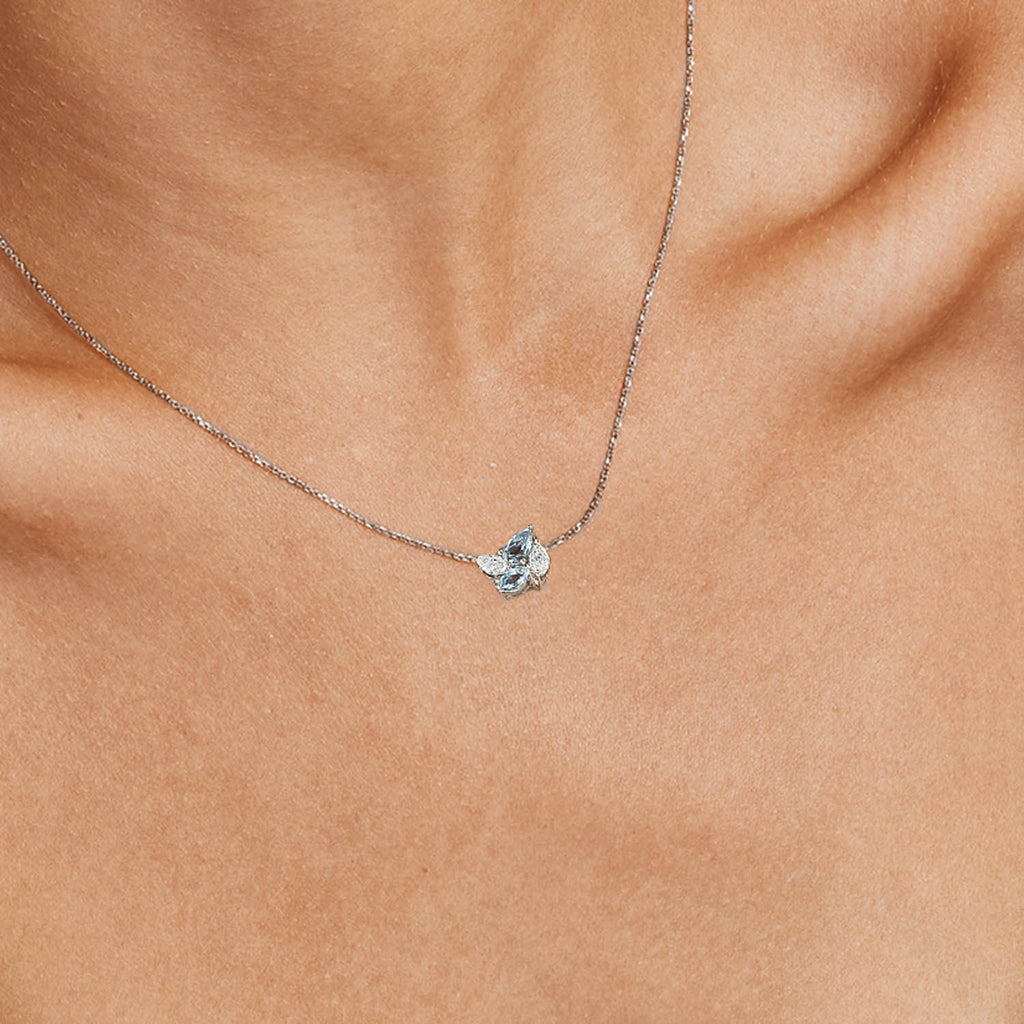 The Ecksand Aquamarine and Diamond Pendant Necklace shown with  in 