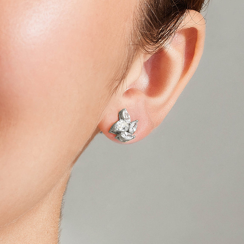 The Ecksand Diamond Cluster Stud Earrings shown with  in 