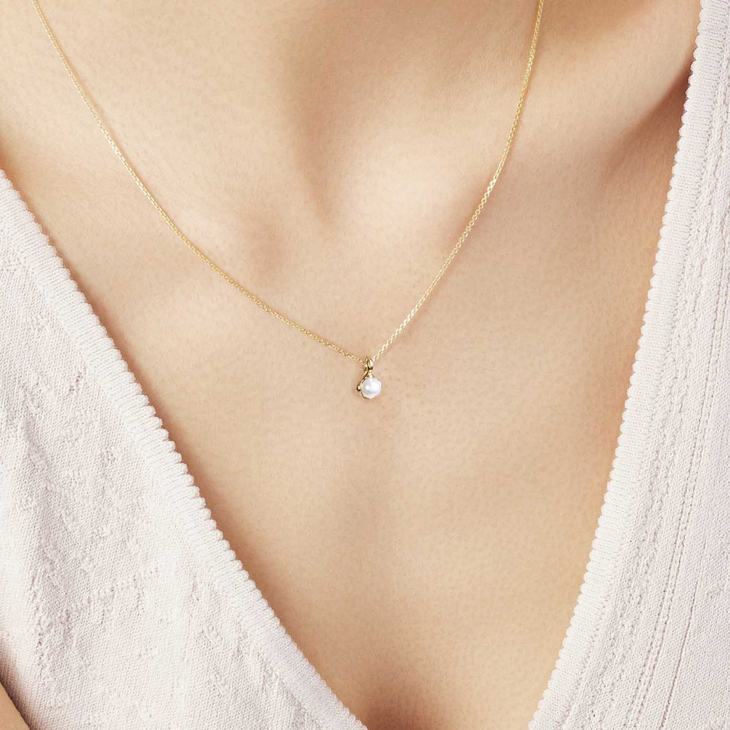 The Ecksand Mini Snowball Freshwater Pearl Necklace shown with  in 