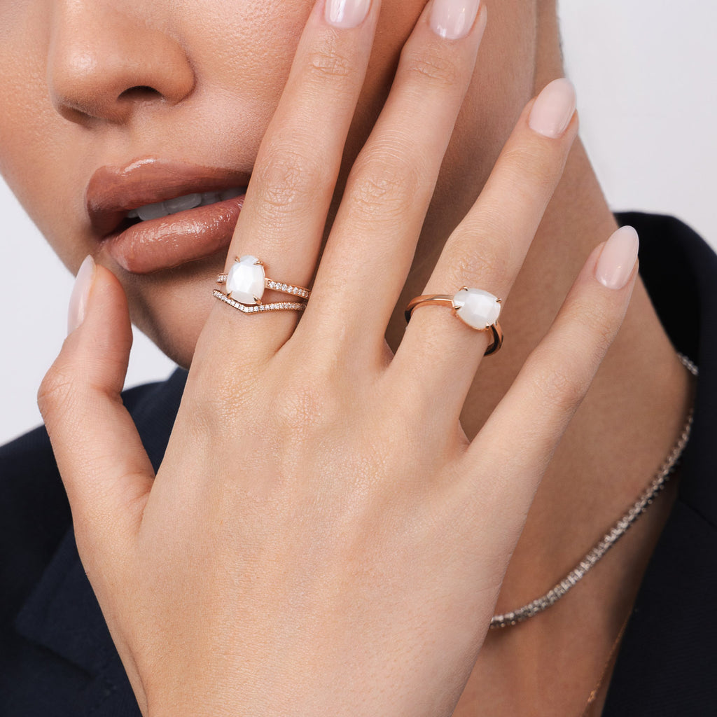 The Ecksand Moonstone East-West Cocktail Ring shown with  in 