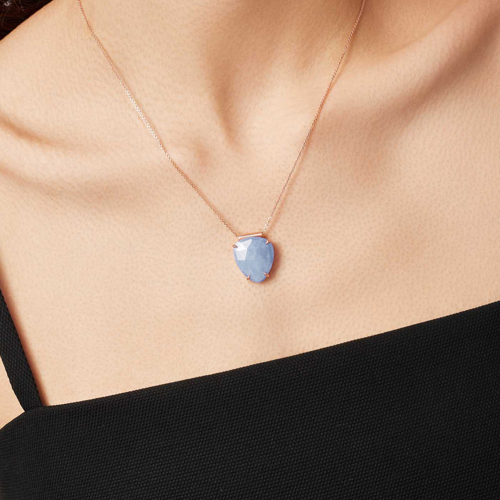 The Ecksand Rose-Cut Aquamarine Pendant Necklace shown with  in 