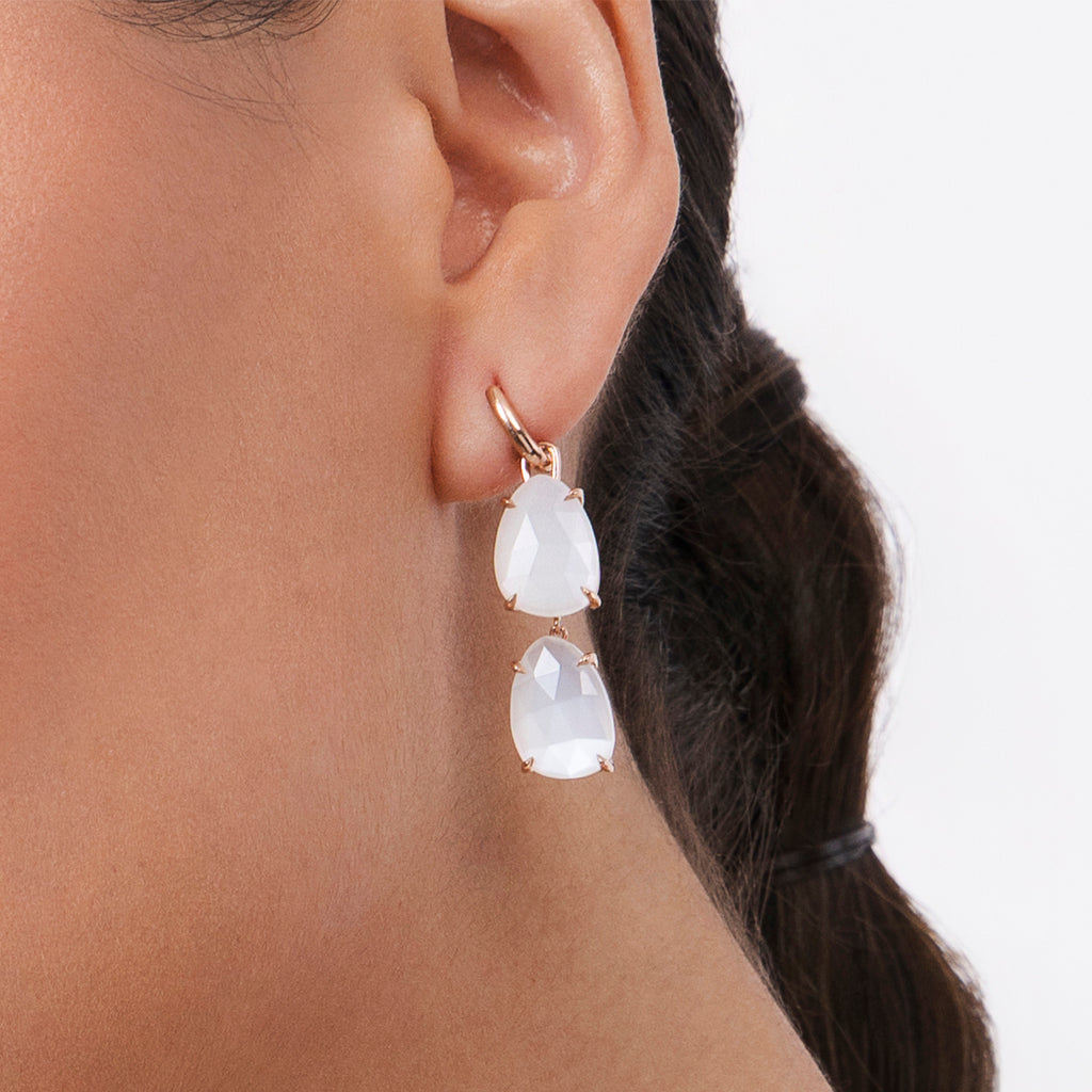 The Ecksand Moonstone Dangle Earrings shown with  in 