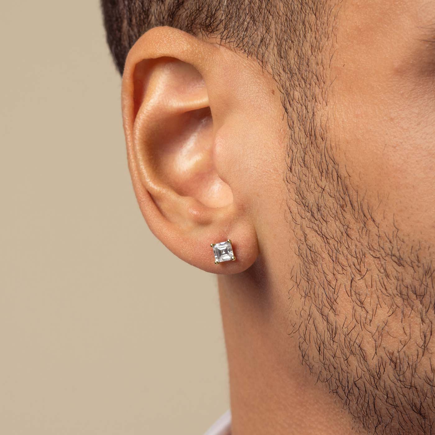 Asscher-Cut Diamond Stud Earrings Ecksand