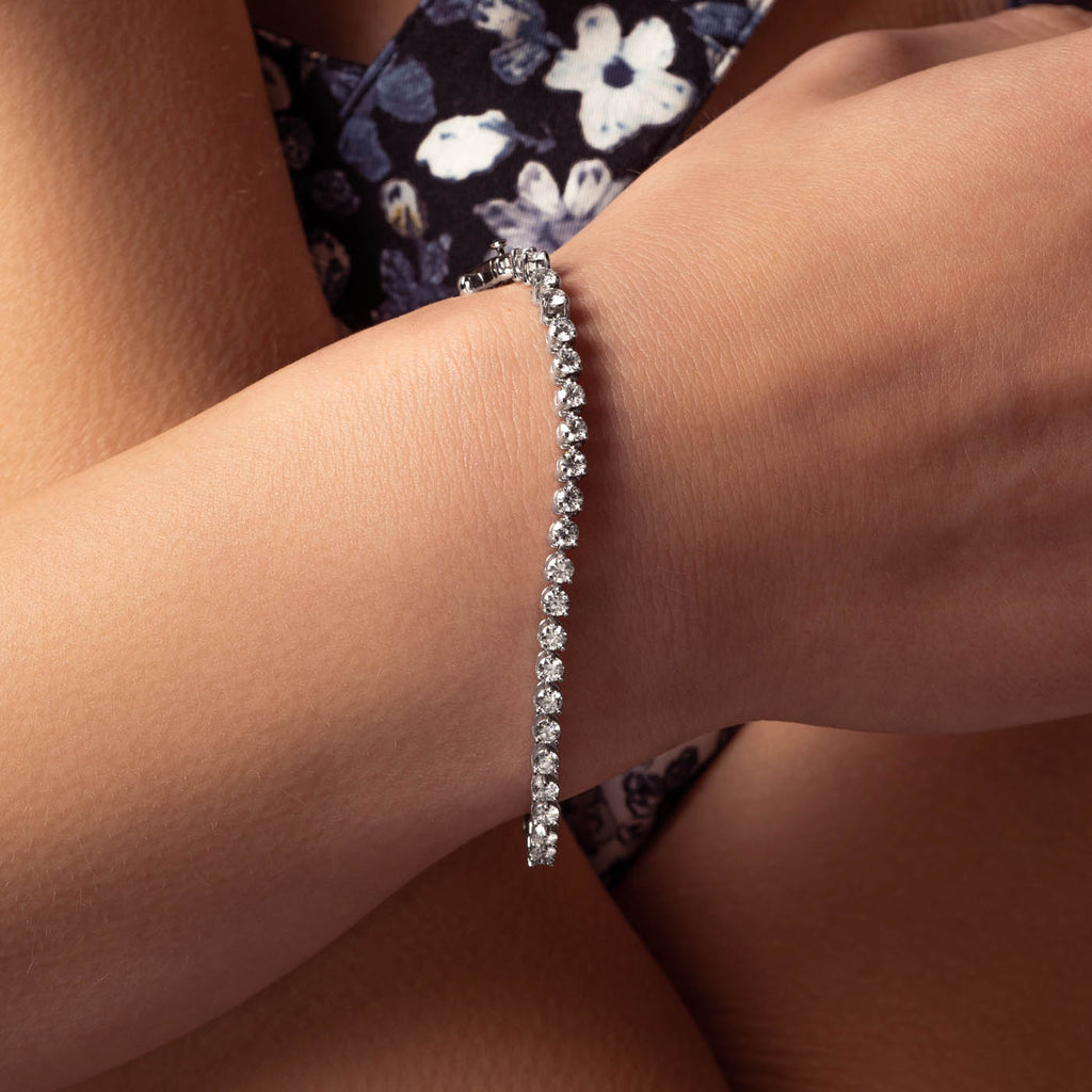 The Ecksand Three-Prong Diamond Tennis Bracelet shown with  in 