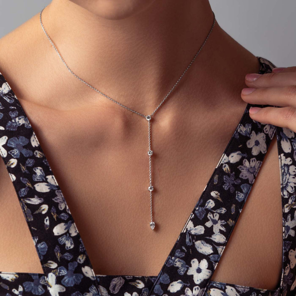The Ecksand Four-Diamond Lariat Necklace shown with  in 