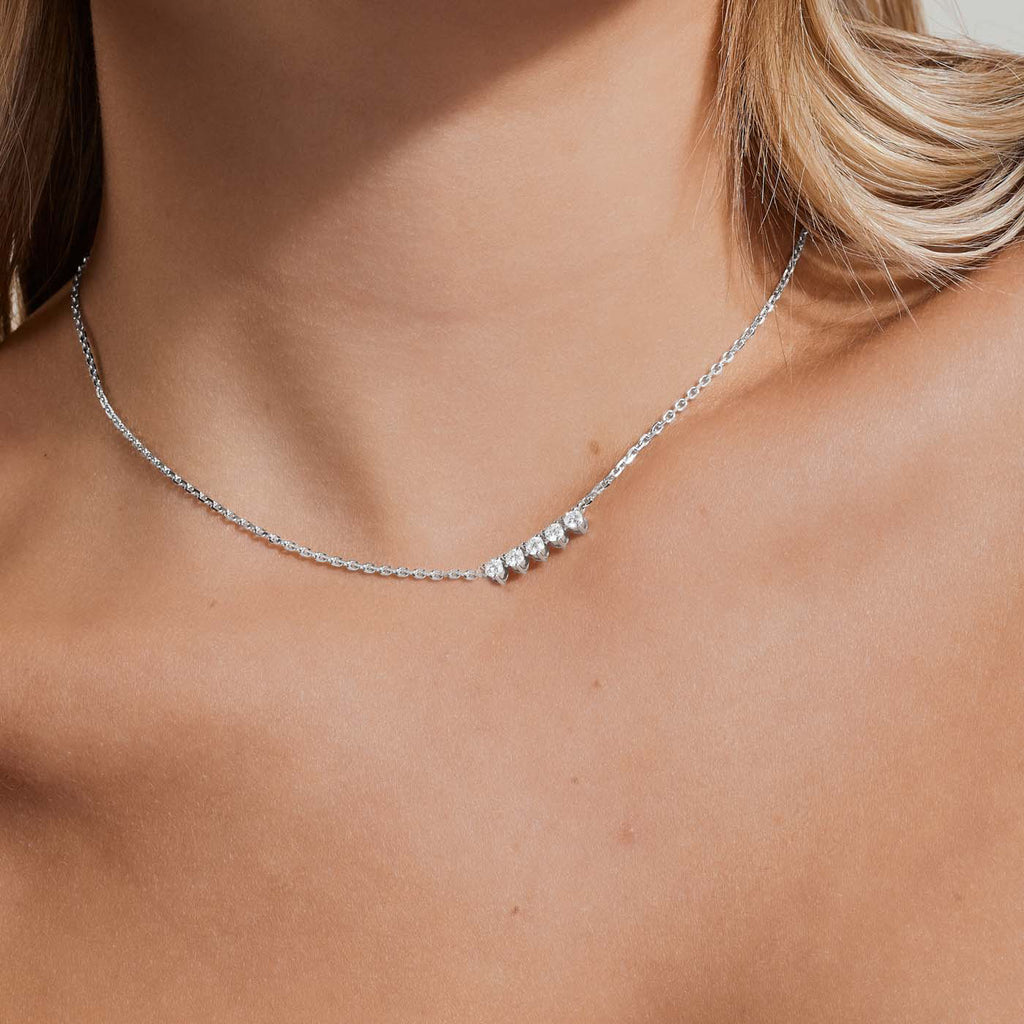 The Ecksand Five-Diamond Bar Necklace shown with  in 