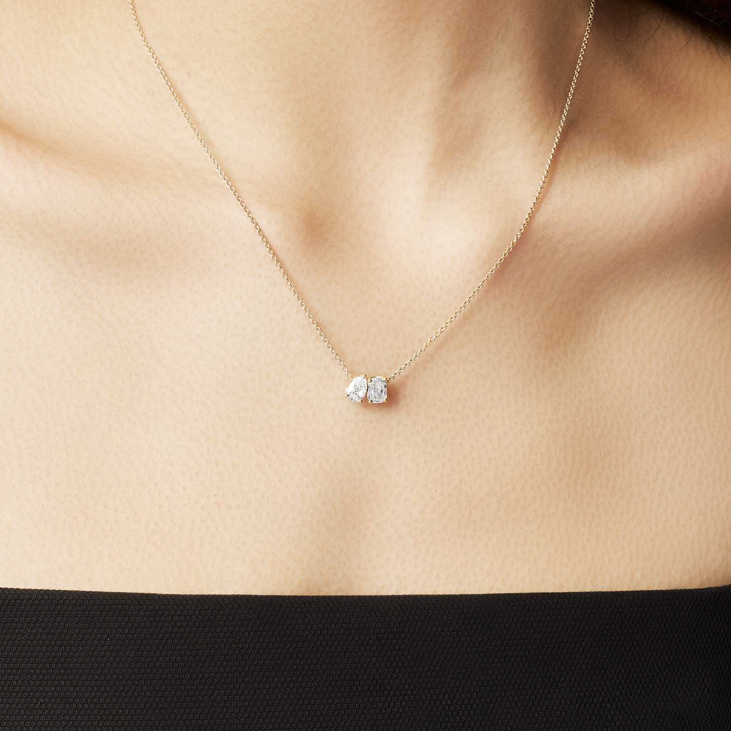 Collier pendentif diamants Toi et Moi Ecksand - Main Image