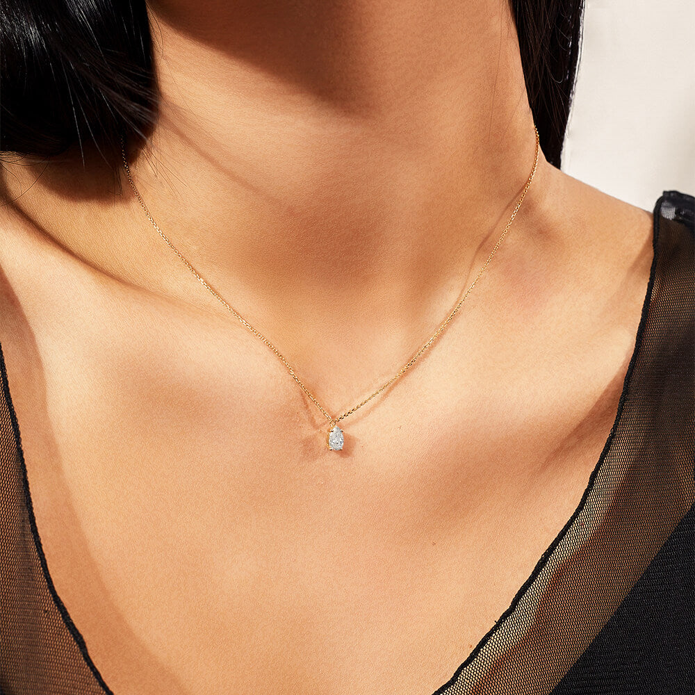 The Ecksand Pear-Cut Diamond Pendant Necklace shown with  in 