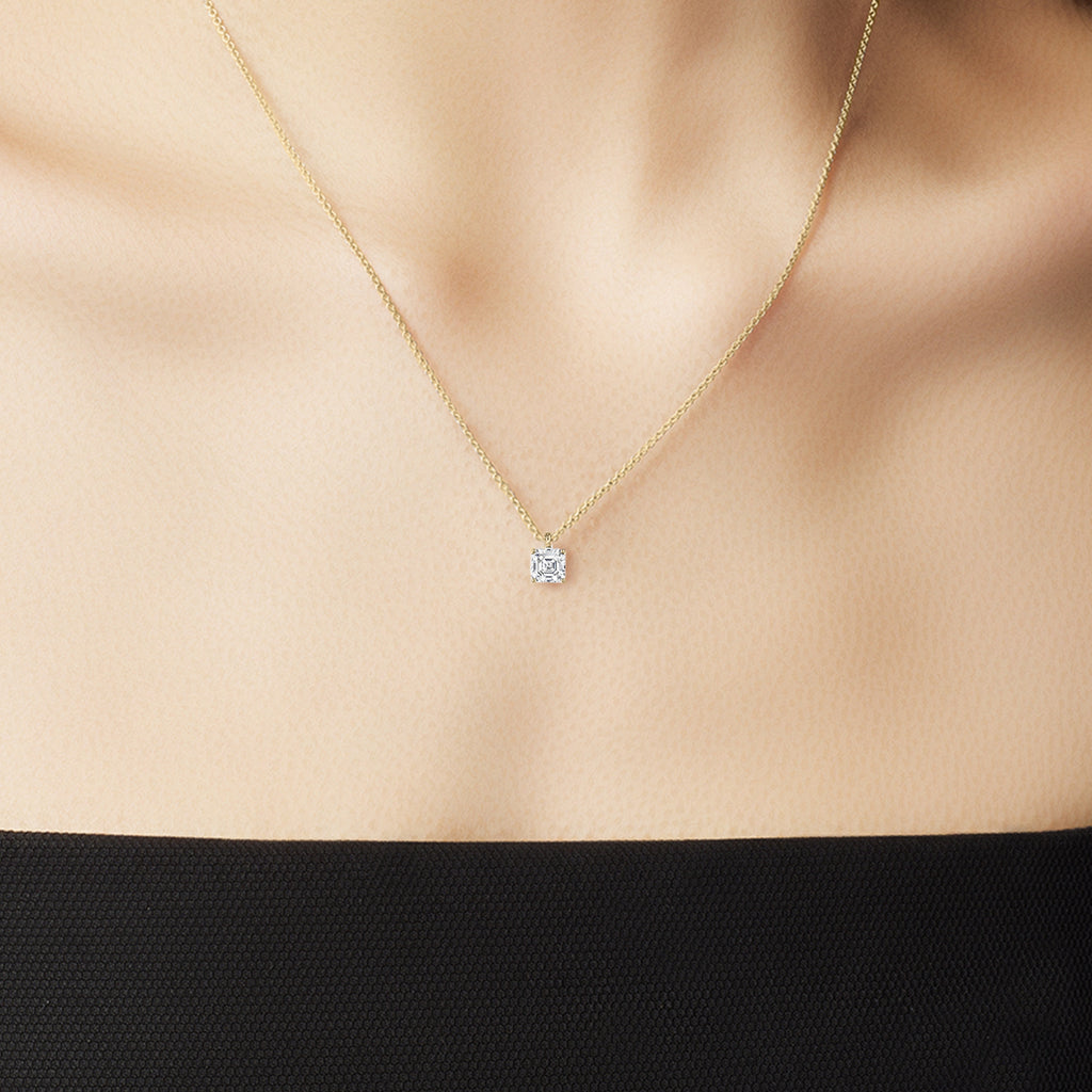 The Ecksand Asscher-Cut Diamond Pendant Necklace shown with  in 