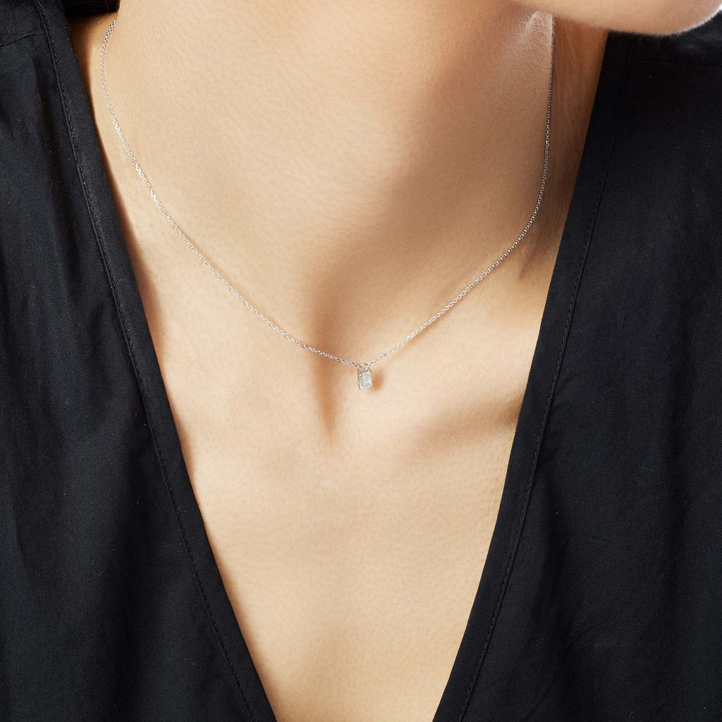 The Ecksand Radiant-Cut Diamond Pendant Necklace shown with  in 