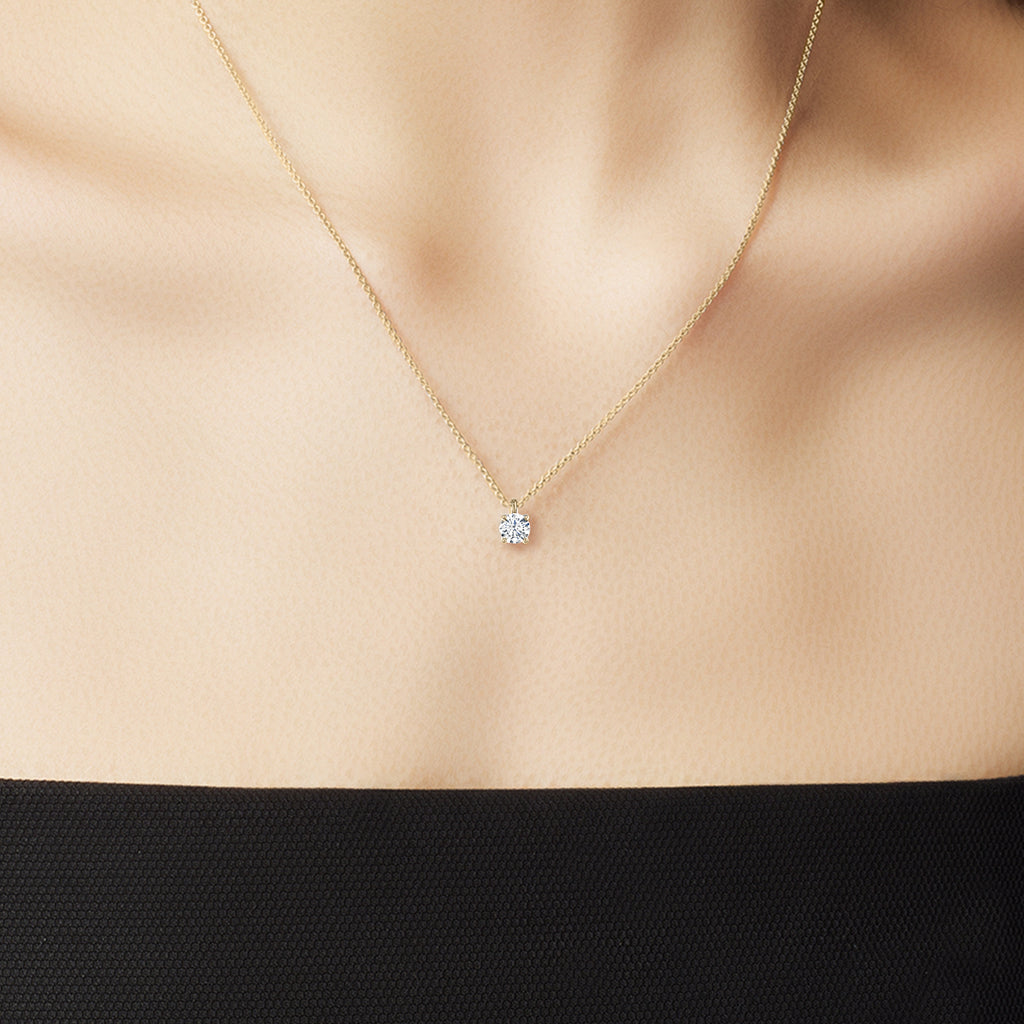 The Ecksand Round-Cut Diamond Pendant Necklace shown with  in 