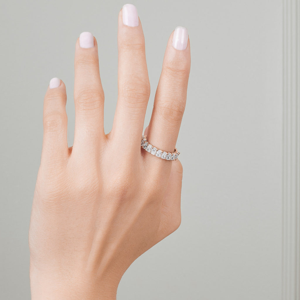 The Ecksand Radiant-Cut Half-Eternity Ring shown with  in 