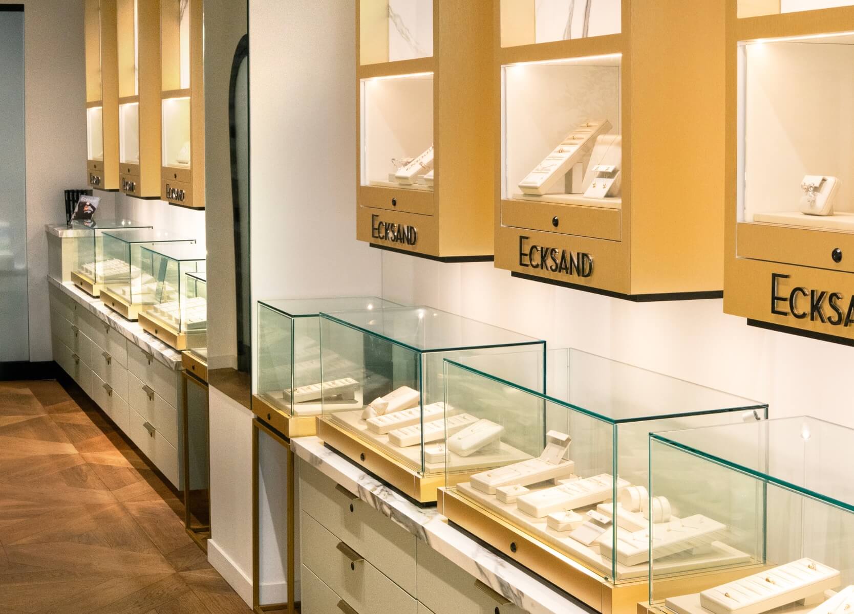 The Ecksand Montreal jewelry boutique, home to Canadian-made engagement rings, necklaces, and other fine jewelry.