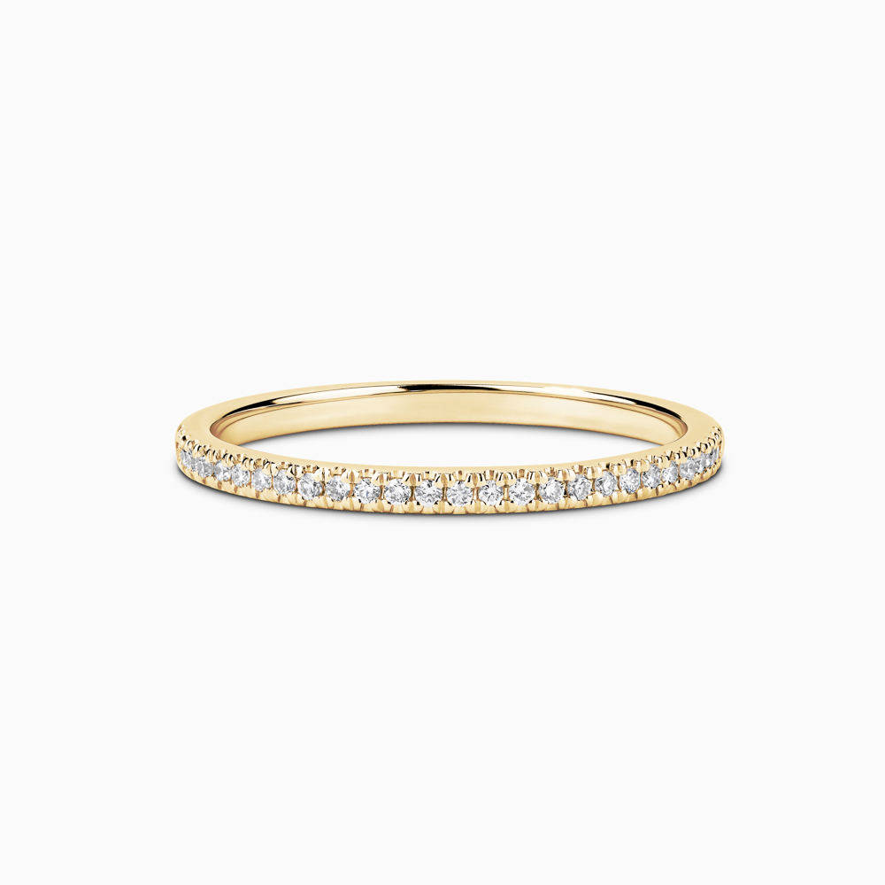 Pave diamond wedding band 2025 yellow gold