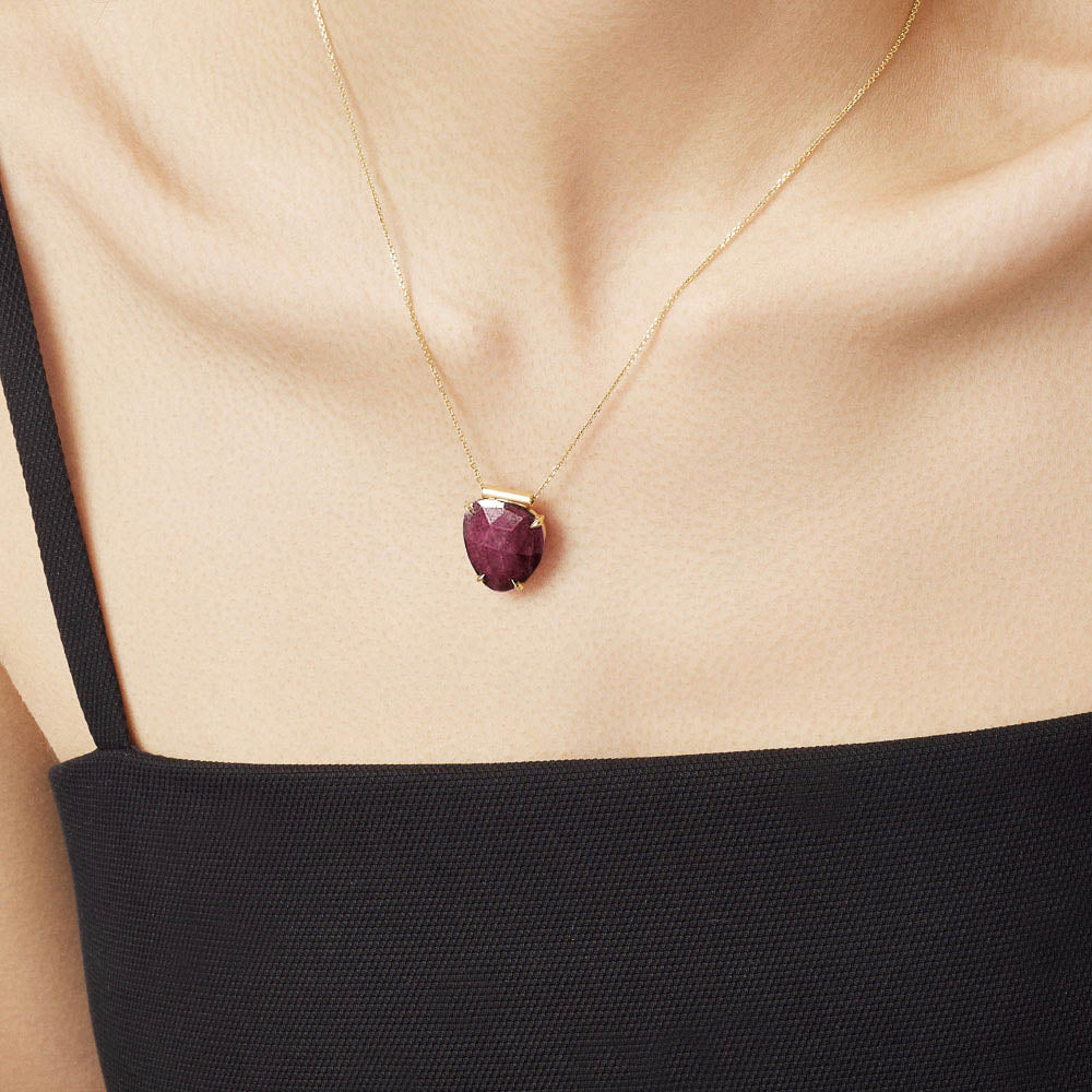 The Ecksand Rose-Cut Ruby Pendant Necklace shown with  in 