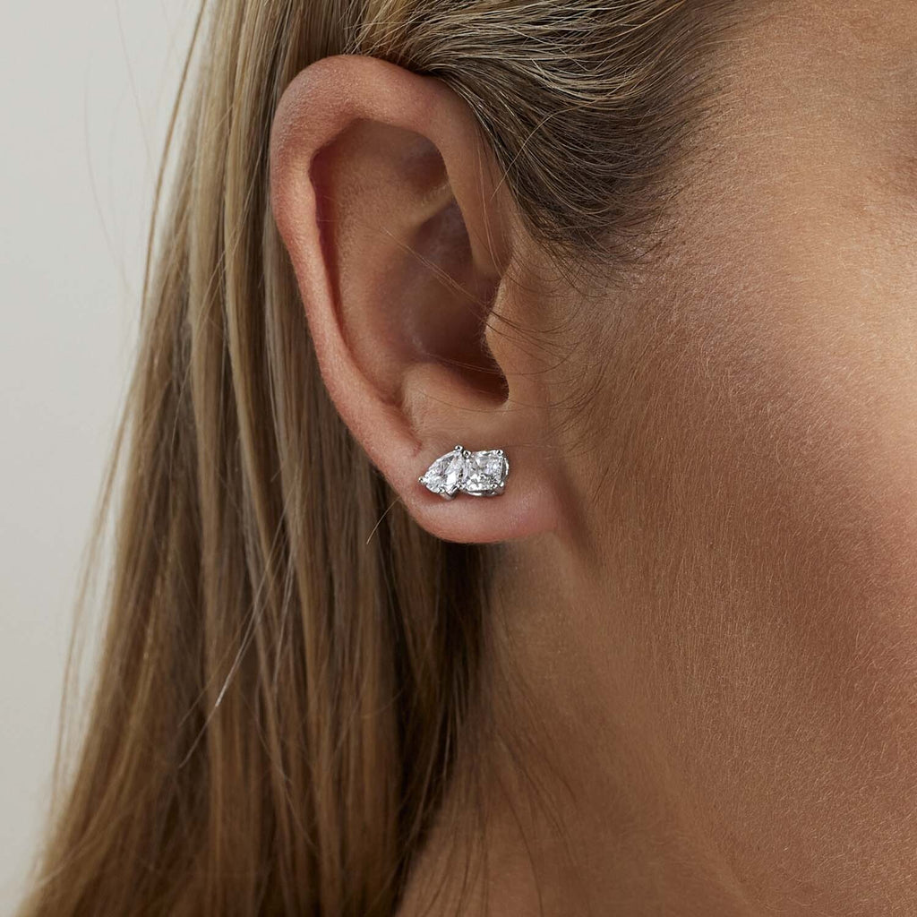 The Ecksand Two-Stone Diamond Stud Earrings shown with  in 