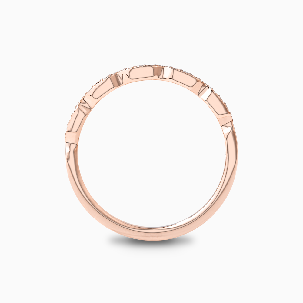 The Ecksand Diamond Wedding Ring with Milgrain Detailing shown with  in 