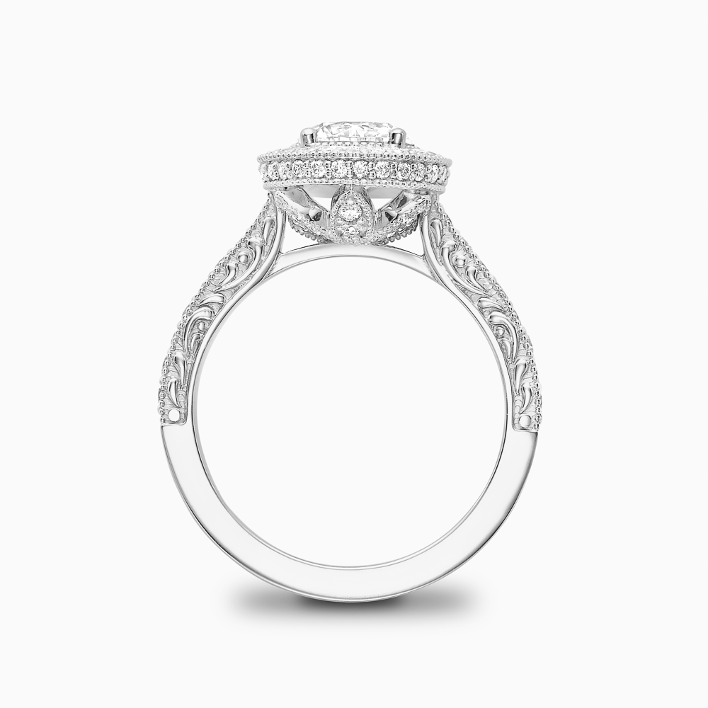 The Ecksand Diamond Halo Engagement Ring with Vintage Detailing shown with  in 