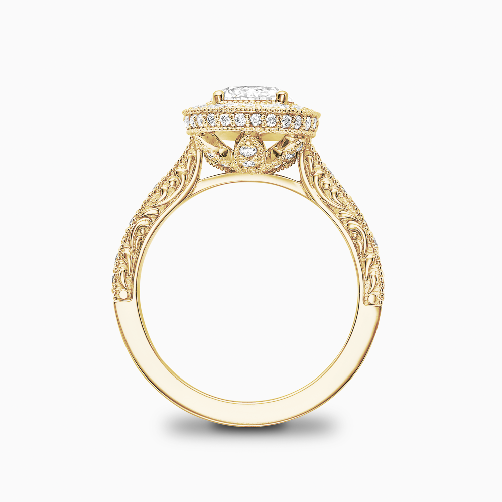 The Ecksand Diamond Halo Engagement Ring with Vintage Detailing shown with  in 