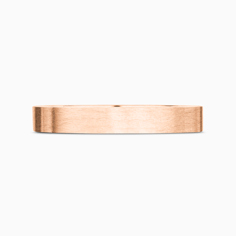 The Ecksand Flat Brushed Wedding Ring shown with Band: 2mm in 14k Rose Gold
