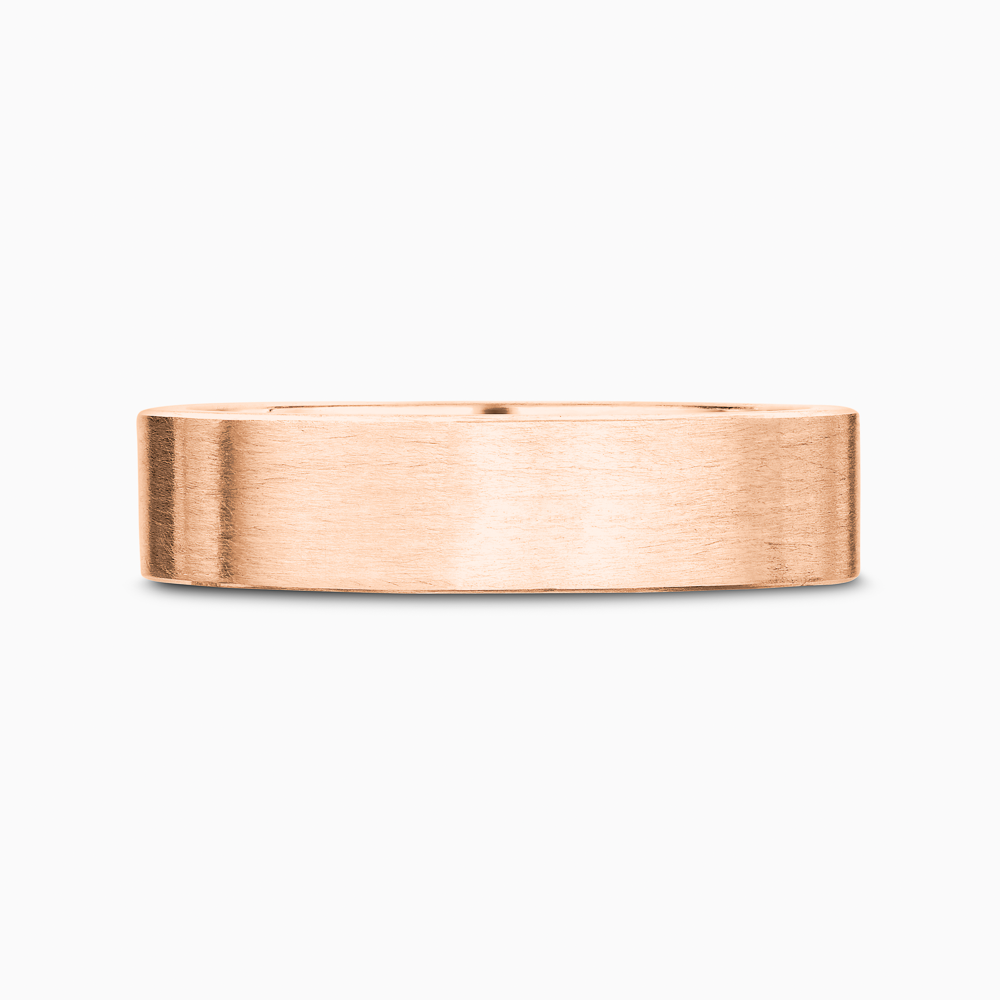 The Ecksand Flat Brushed Wedding Ring shown with Band: 4mm in 14k Rose Gold