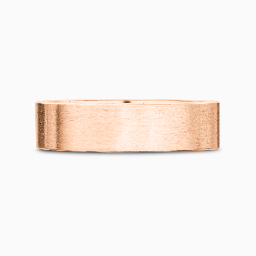 The Ecksand Thick Flat Brushed Wedding Ring shown with Band: 5mm in 14k Rose Gold