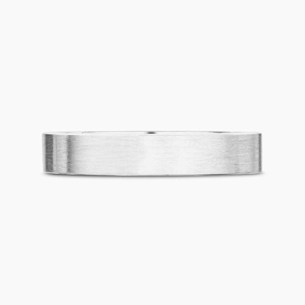The Ecksand Flat Brushed Wedding Ring shown with Band: 3mm in 18k White Gold