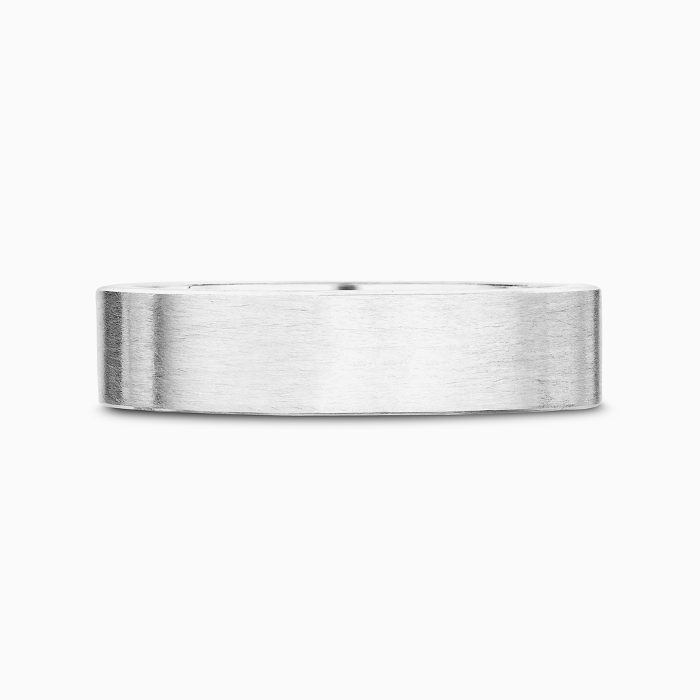 The Ecksand Flat Brushed Wedding Ring shown with Band: 4mm in Platinum