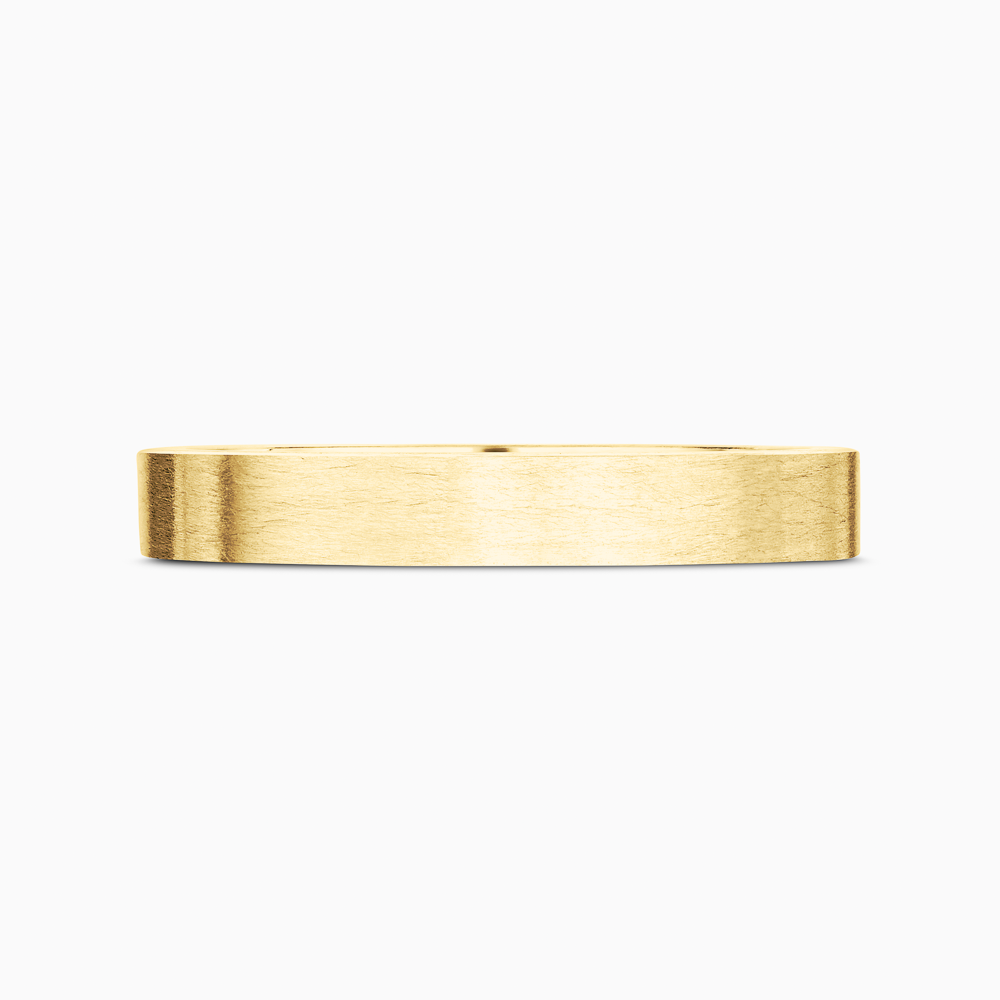 The Ecksand Flat Brushed Wedding Ring shown with Band: 2mm in 18k Yellow Gold