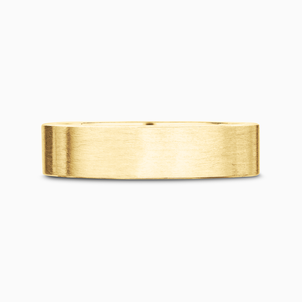 The Ecksand Flat Brushed Wedding Ring shown with Band: 4mm in 18k Yellow Gold
