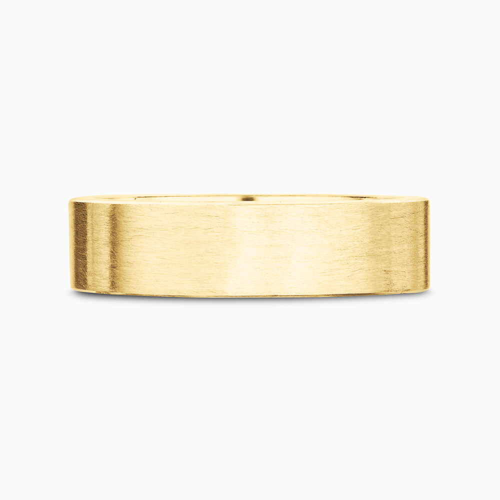 The Ecksand Thick Flat Brushed Wedding Ring shown with Band: 5mm in 18k Yellow Gold