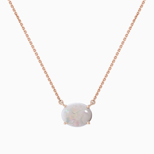 Ethiopian Opal Necklace With Diamonds - Large - KAMARIA