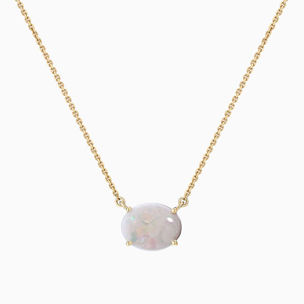 East West Opal Pendant Necklace