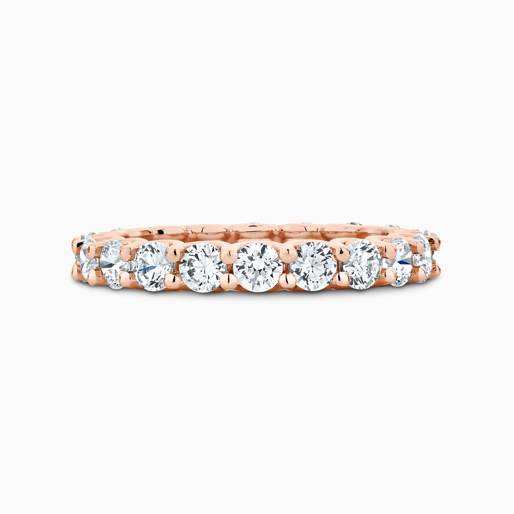 The Ecksand Thick Iconic Diamond Eternity Ring shown with Natural VS2+/ F+ in 14k Rose Gold