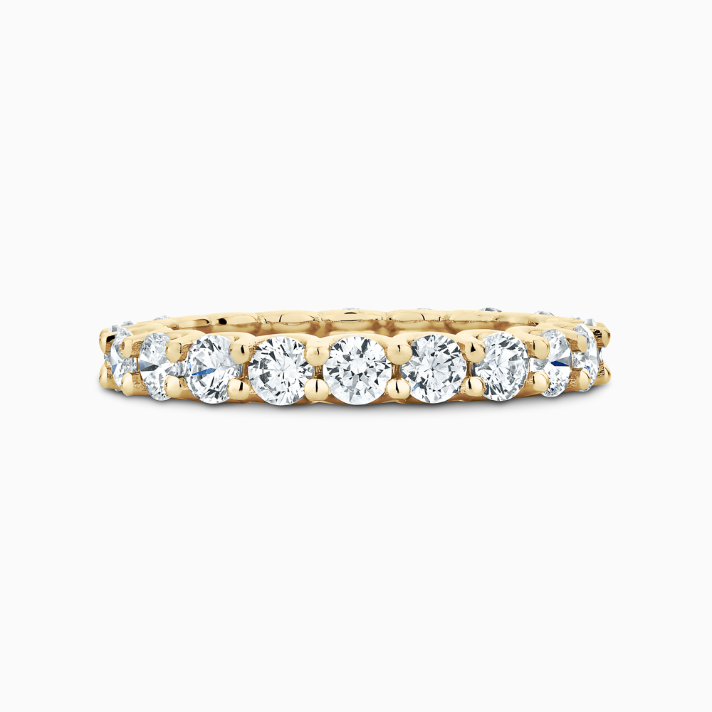 The Ecksand Thick Iconic Diamond Eternity Ring shown with Natural VS2+/ F+ in 18k Yellow Gold
