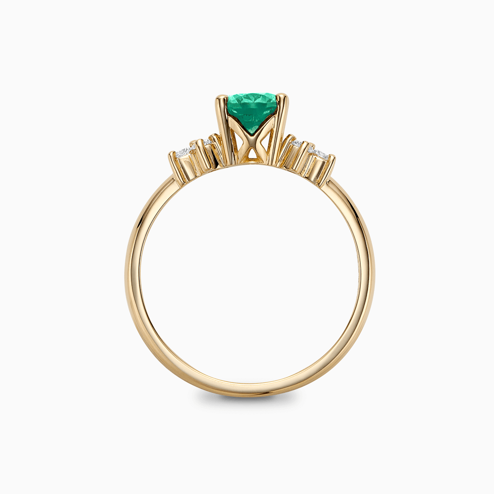 The Ecksand Emerald Engagement Ring with Six Side Diamonds shown with  in 