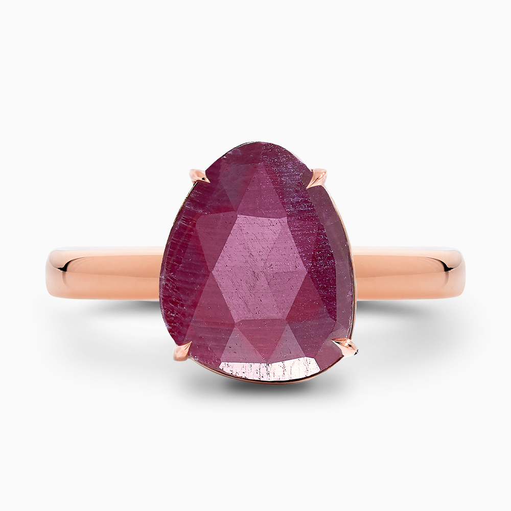 The Ecksand Rose-Cut Ruby Cocktail Ring shown with  in 14k Rose Gold