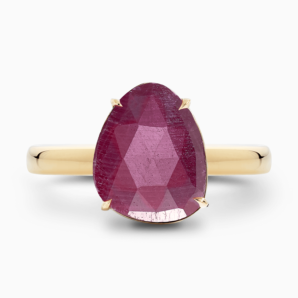 The Ecksand Rose-Cut Ruby Cocktail Ring shown with  in 14k Yellow Gold