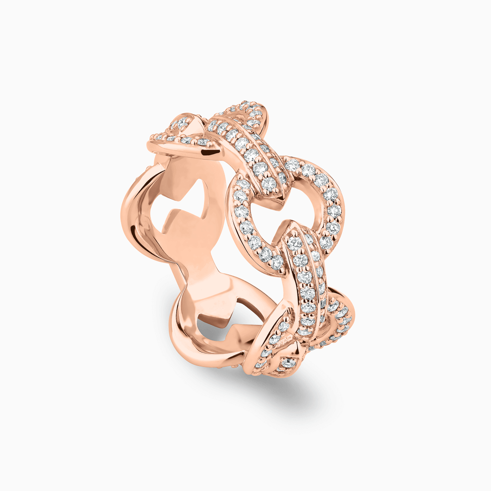 The Ecksand Duel Diamond Pavé Gold Chain Ring shown with  in 