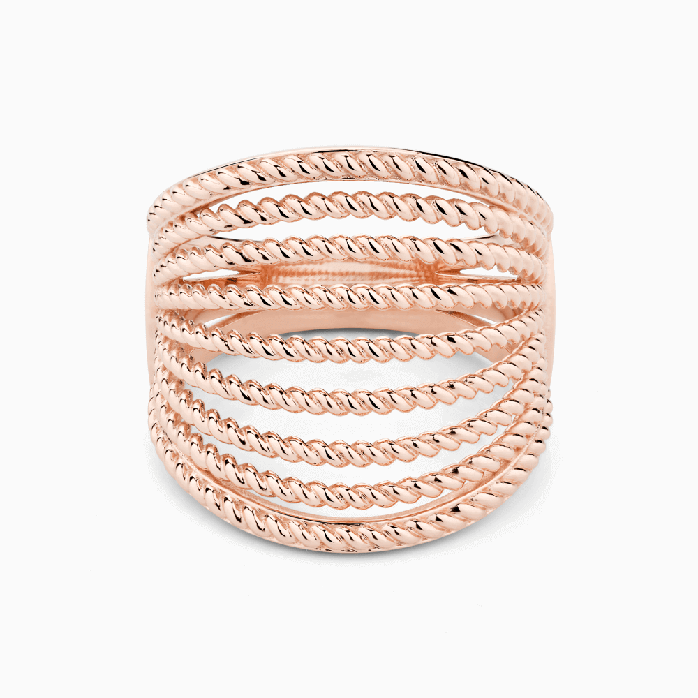 The Ecksand Twisted Gold Fan Cuff Ring shown with  in 14k Rose Gold