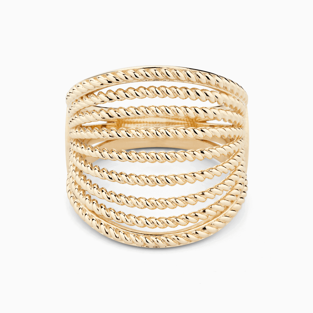 The Ecksand Twisted Gold Fan Cuff Ring shown with  in 14k Yellow Gold