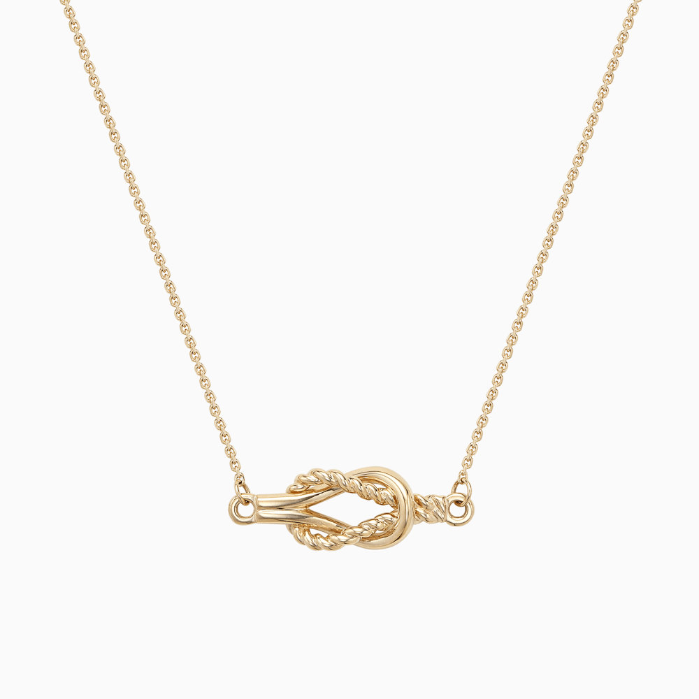 The Ecksand Twisted Gold Knot Necklace shown with  in 14k Yellow Gold