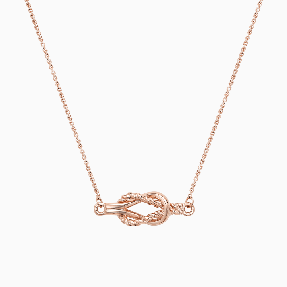 The Ecksand Twisted Gold Knot Necklace shown with  in 14k Rose Gold