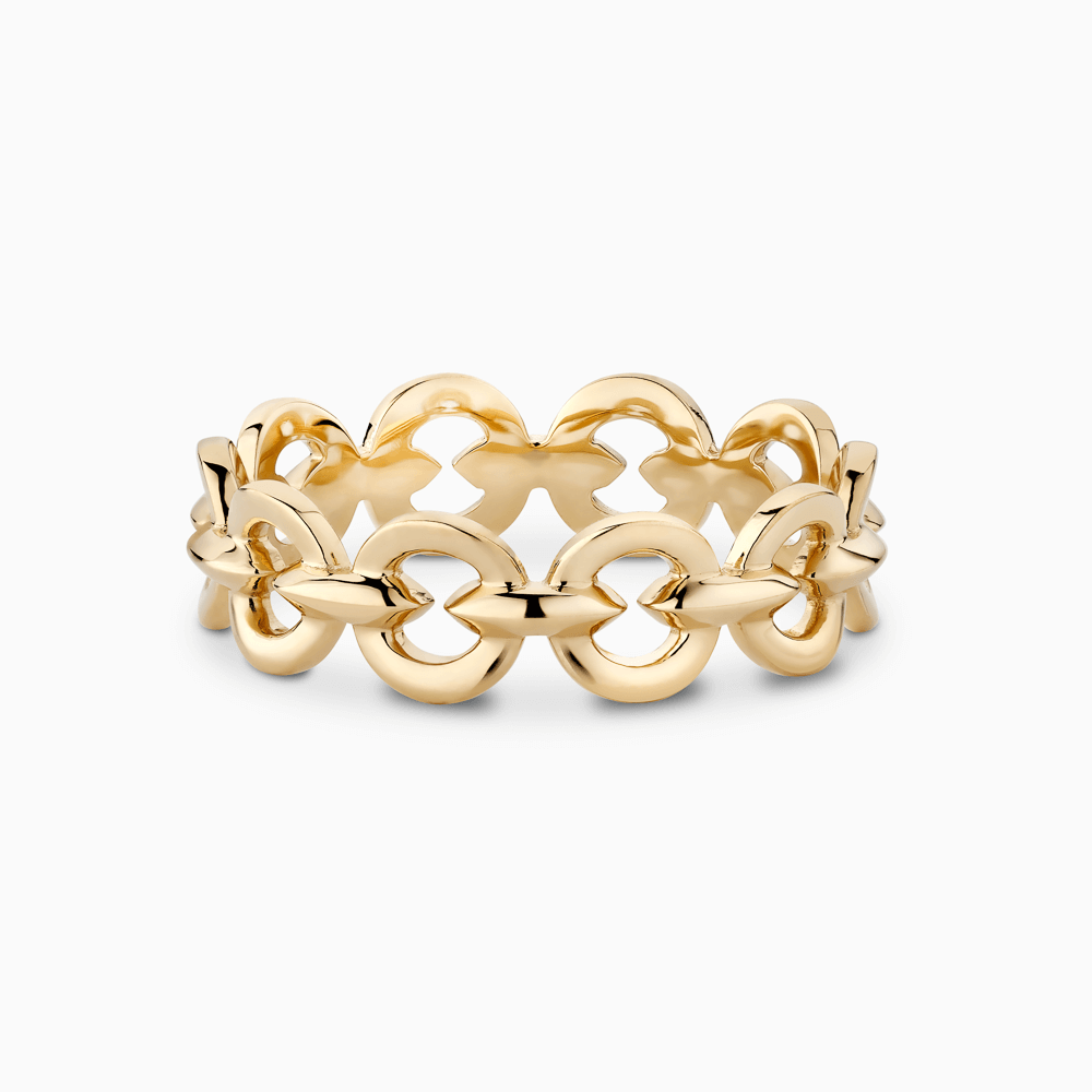 The Ecksand Thin Duel Gold Chain Ring shown with  in 14k Yellow Gold