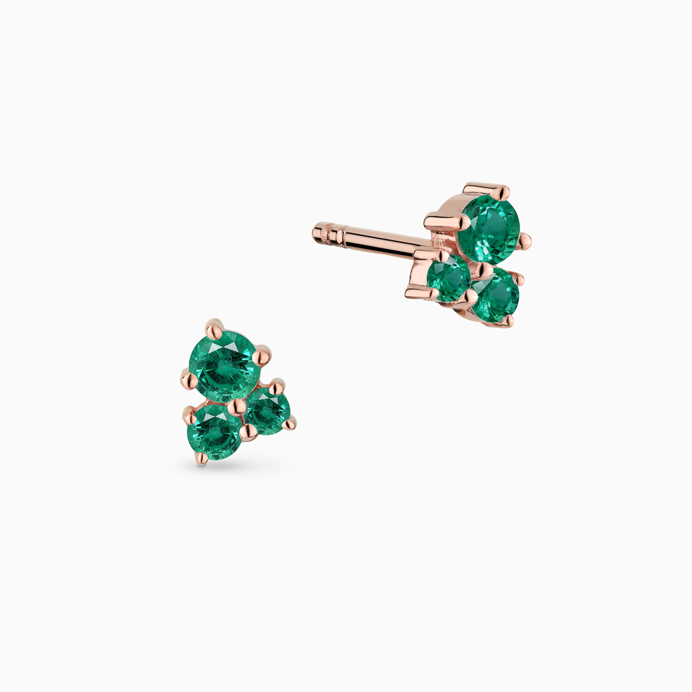 The Ecksand Cluster Emerald Stud Earrings shown with  in 14k Rose Gold