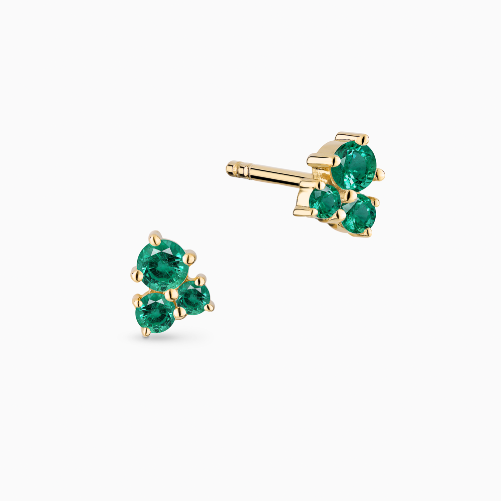 The Ecksand Cluster Emerald Stud Earrings shown with  in 14k Yellow Gold