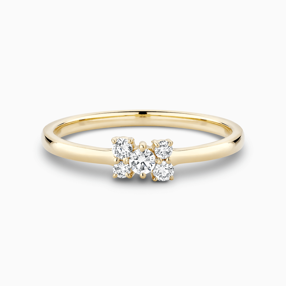 The Ecksand Diamond Cluster Ring shown with Natural VS2+/ F+ in 14k Yellow Gold