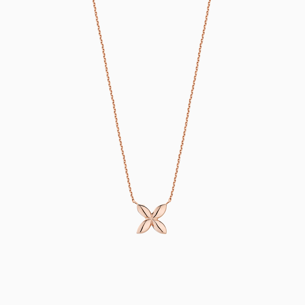 The Ecksand Gold Butterfly Pendant Necklace shown with  in 14k Rose Gold